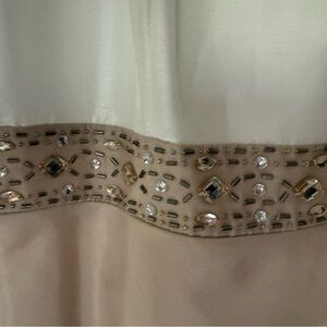 Jessica Howard Cream and Gold Embellished Dress